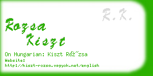 rozsa kiszt business card